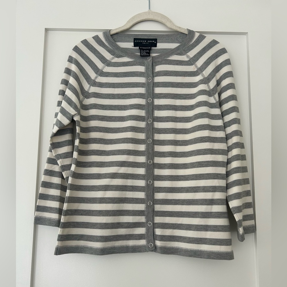 Great August Silk Stretch Knit Cardigan